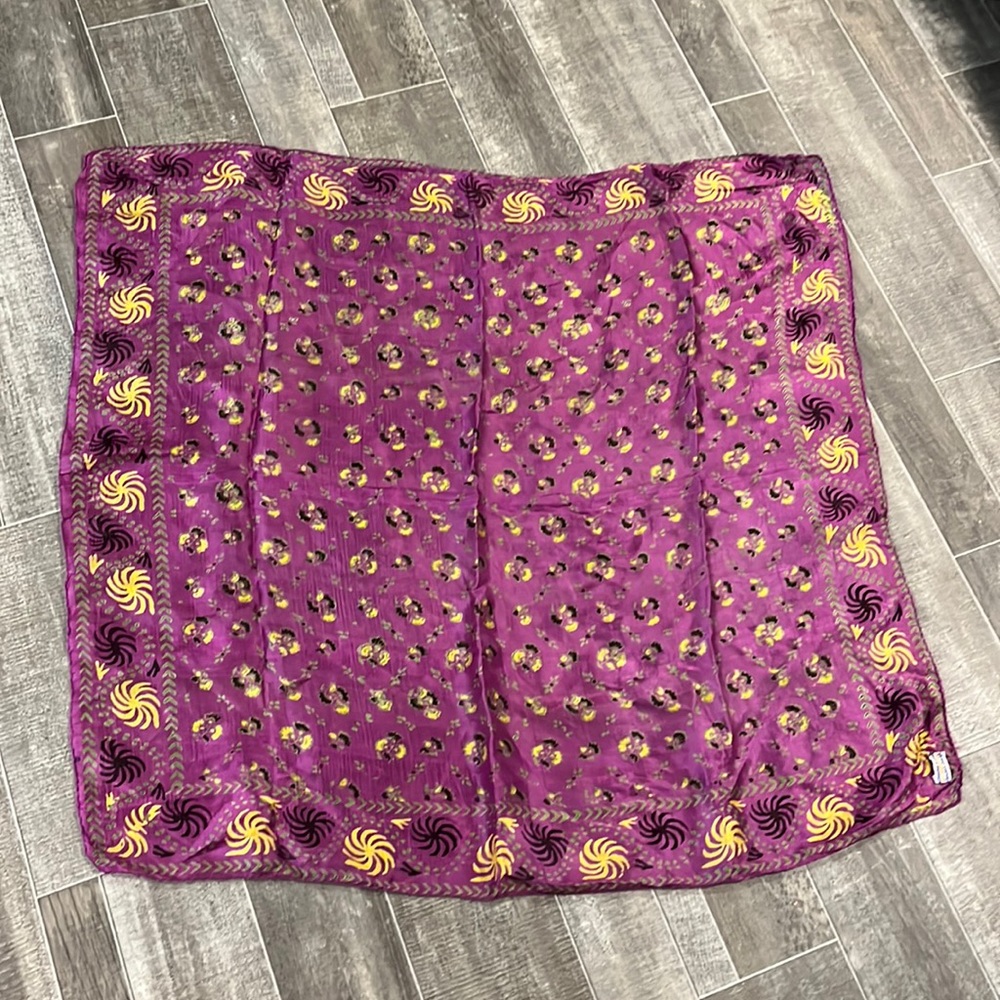 Vintage Karavan square 100% Silk 30"L x 28"W.